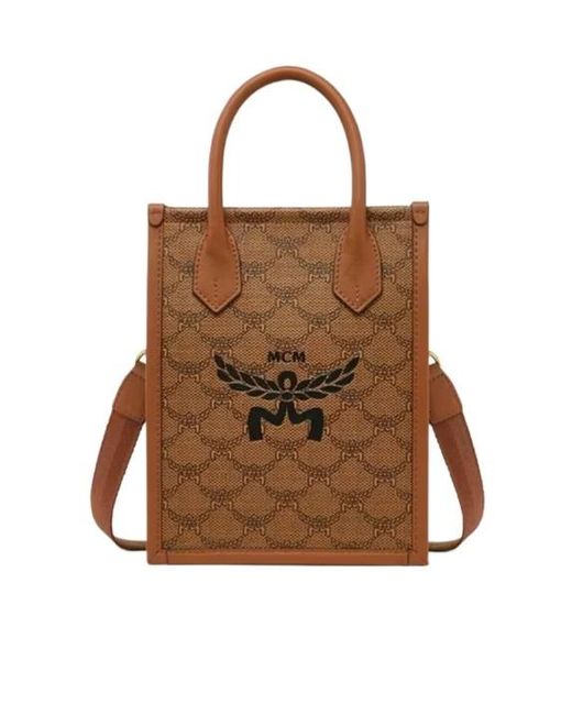 MCM Brown Himmel Lauretos Tote Bag
