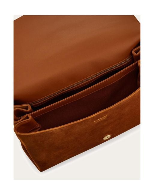 Ferragamo Brown Flap-Over Shoulder Bag