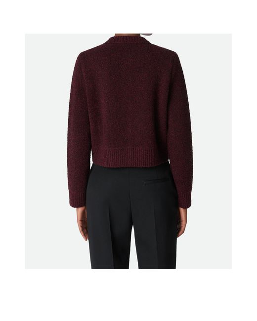 Bottega Veneta Purple Wool Boucl Cardigan