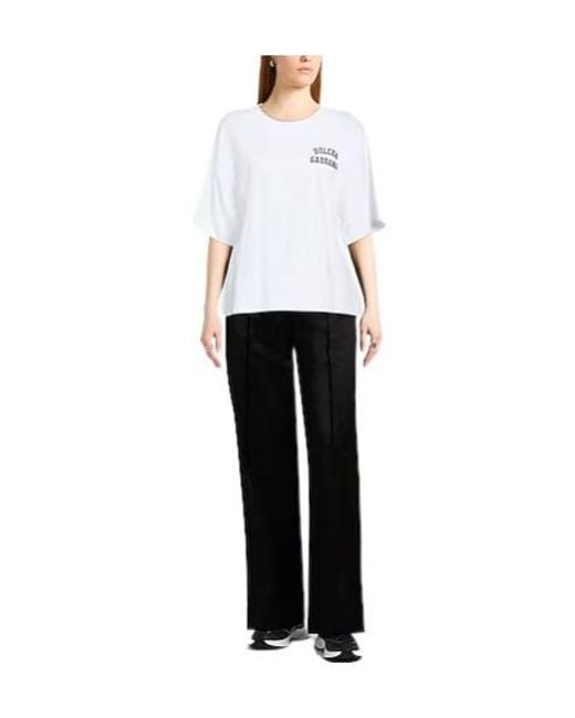 Dolce & Gabbana White Minimal Short Sleeve T-Shirt
