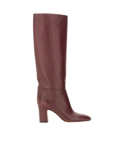Paris Texas Red 70Mm Leather Block-Heel Boots