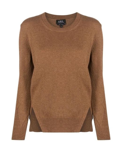 A.P.C. Brown Crewneck Knitted Jumper