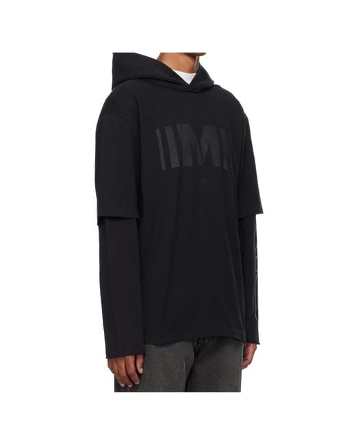 MM6 by Maison Margiela Black Graphic-Print Hoodie for men