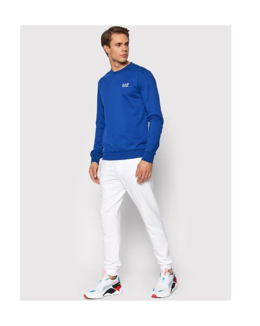 EA7 Blue Logo Details Hoodie for men