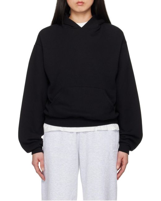 Skims Black Cotton Fleece Classic Hoodie