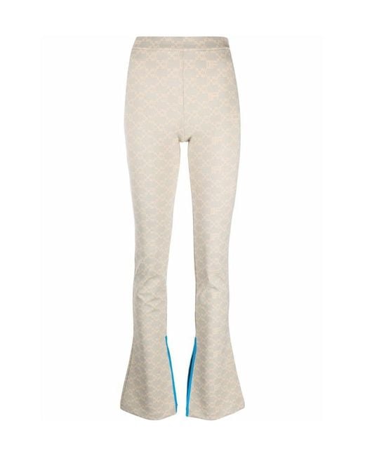 Off-White c/o Virgil Abloh Natural Monogram Ankle-Slit Trousers