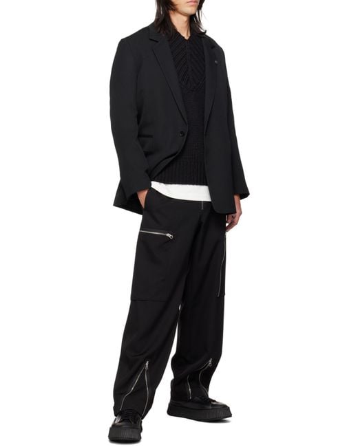 Jil Sander Black Round-Toe Low-Top Sneakers for men