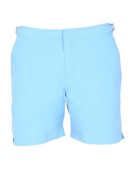 Orlebar Brown Blue Logo-Patch Swim Shorts for men