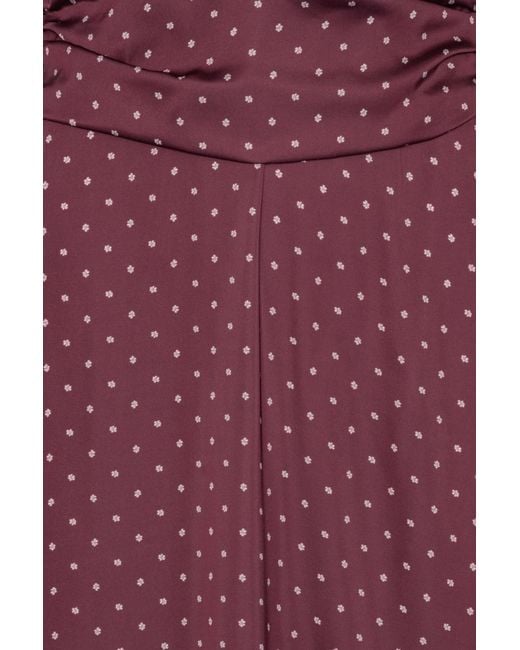 ROTATE BIRGER CHRISTENSEN Purple Dot Halterneck Scarf Dress