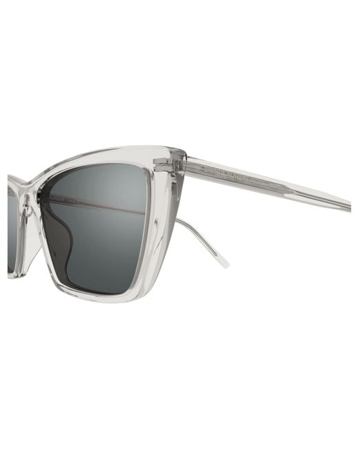 Saint Laurent Black Eyewear Sl 737 Mica Thin Rectangular Sunglasses