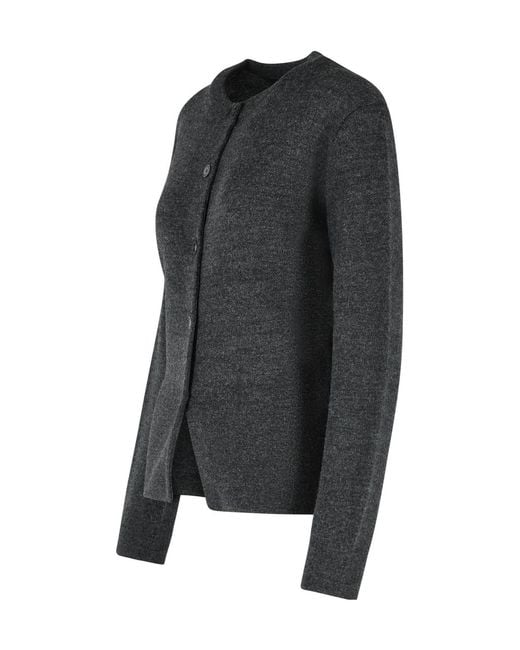 Closed Black Ribbed Crew Neck Cardigan