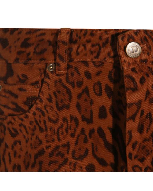 Twinset Brown Animal Print Trousers