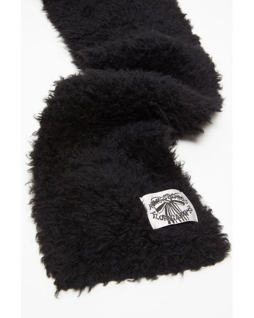 Acne Black Logo Patch Scarf