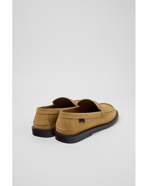 Camper Brown Don Suede Leather Loafers for men