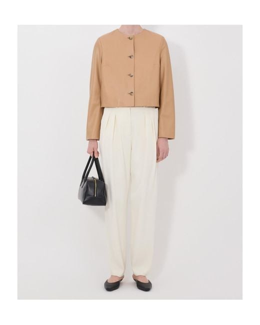 Loulou de Saison Natural Raho Button Leather Jacket