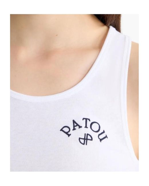 Patou White Logo-Print Tank Top