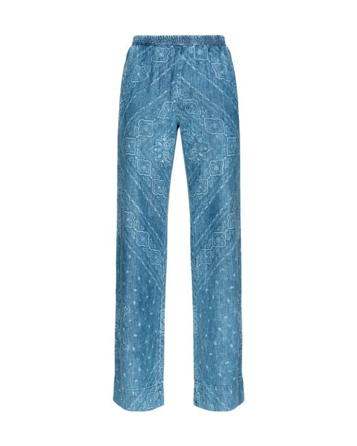 Pinko Blue Namibia Wide-Leg Pants