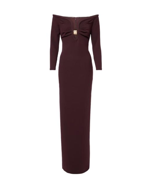 Roland Mouret Purple Embellished Cady Gown