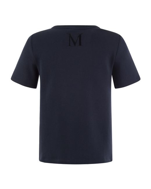 Max Mara Blue Fianco Scuba Jersey T Shirt With Logo
