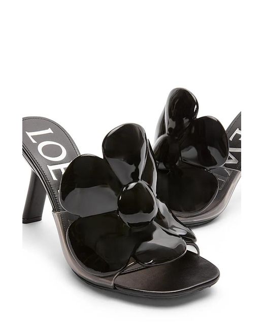 Loewe Black Petal Flower Sandal