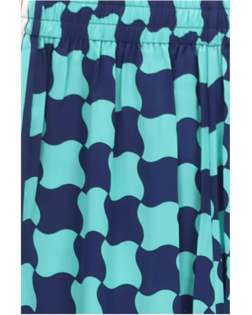 Casablanca Blue Graphic-Printed Wide-Leg Trousers