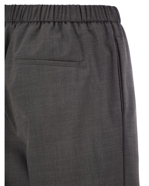Peserico Gray Elastic Waist Casual Pants
