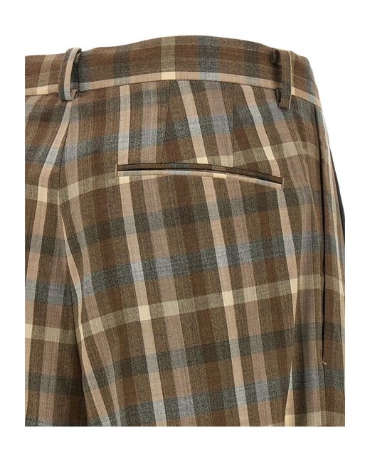 Auralee Natural Super 130's Wool Plaid Casual Pants