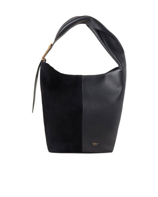 Mulberry Black Retwist Hobo Suede Shoulder Bag
