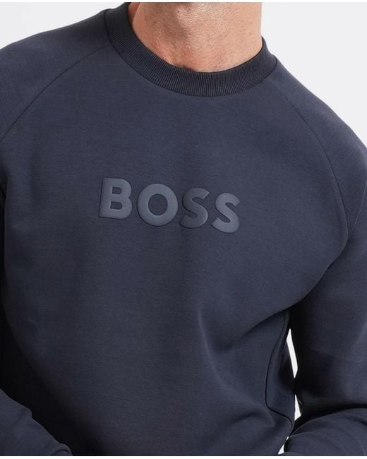 Boss Blue Long-Sleeve Sweatshirt for men