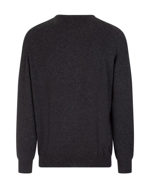 Fedeli Blue Long-Sleeved Crewneck Jumper for men