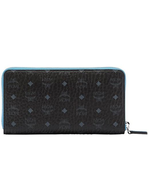 MCM Black Long Zipper Wallet