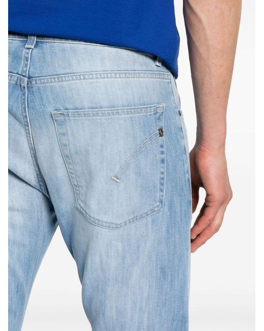 Dondup Blue Dian Logo-Plaque Jeans for men