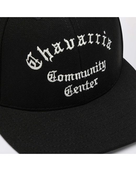 Willy Chavarria Black Logo Baseball Cap for men