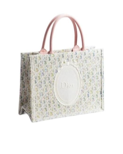 Dior White Book Tote Medium Handbag