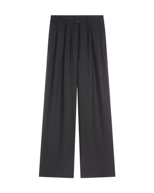 Dries Van Noten Gray Belted Pleated Trousers