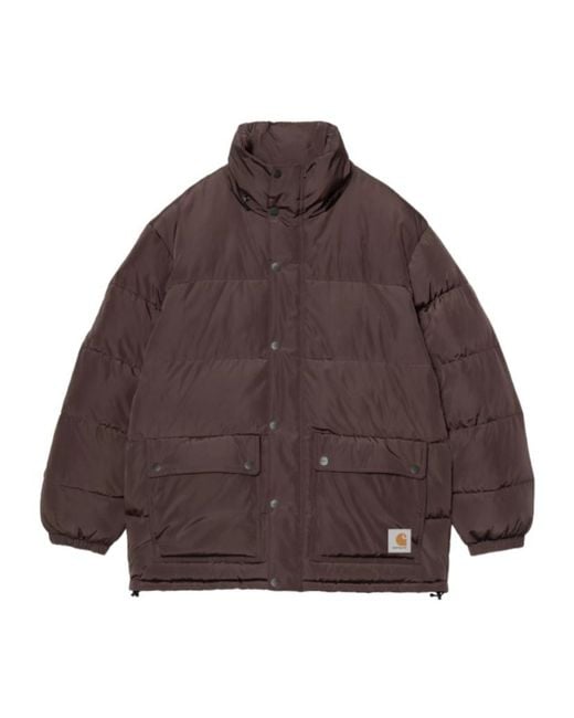 Carhartt Brown Button Hooded Jacket for men