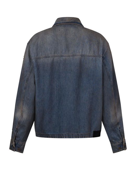 Amiri Blue Vintage Washed Denim Zip-Up Jacket for men