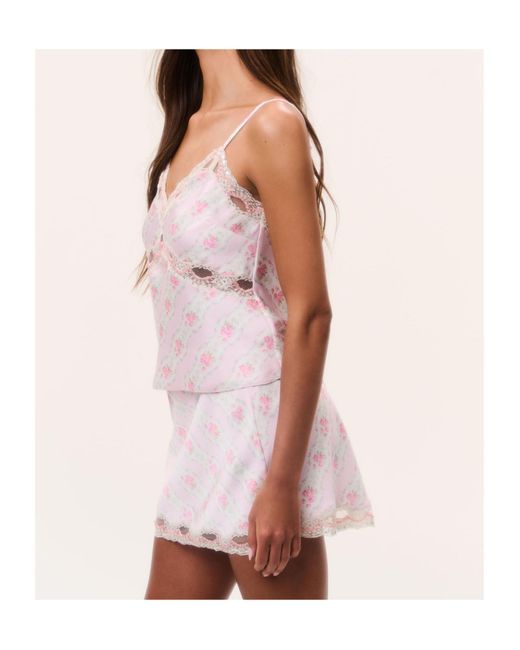 LoveShackFancy Pink Bernes Mini Printed Skirt