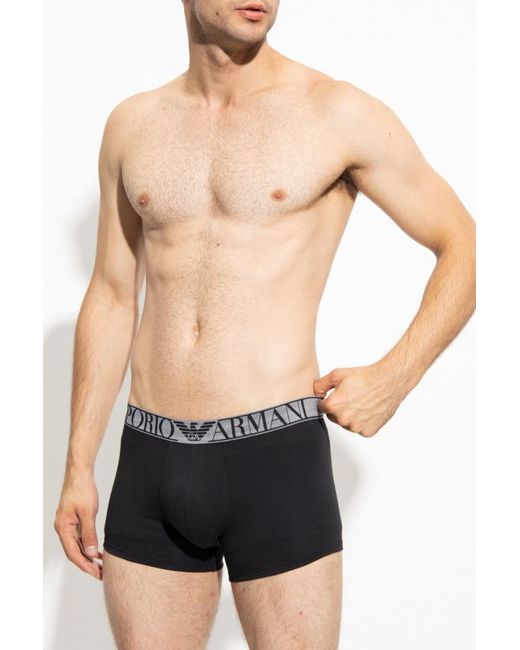 Emporio Armani Gray Logo Boxer Panties Two-Piece for men