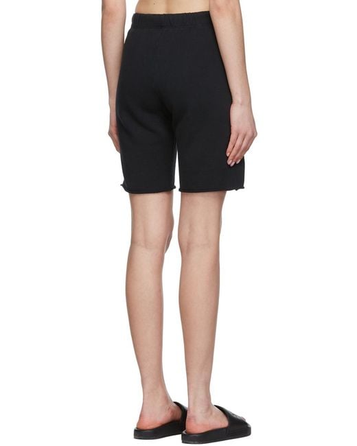 Heron Preston Black Logo-Patch Organic-Cotton Knee-Length Shorts