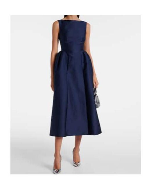 Roland Mouret Blue Taffeta Midi Dress