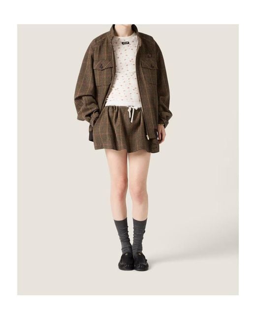 Miu Miu Multicolor Checked Mini Skirt