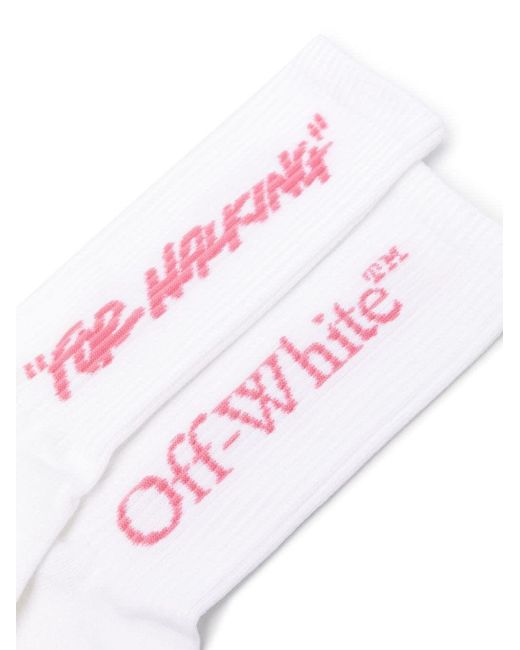 Off-White c/o Virgil Abloh White 'For Walking' Ribbed Crew Socks for men