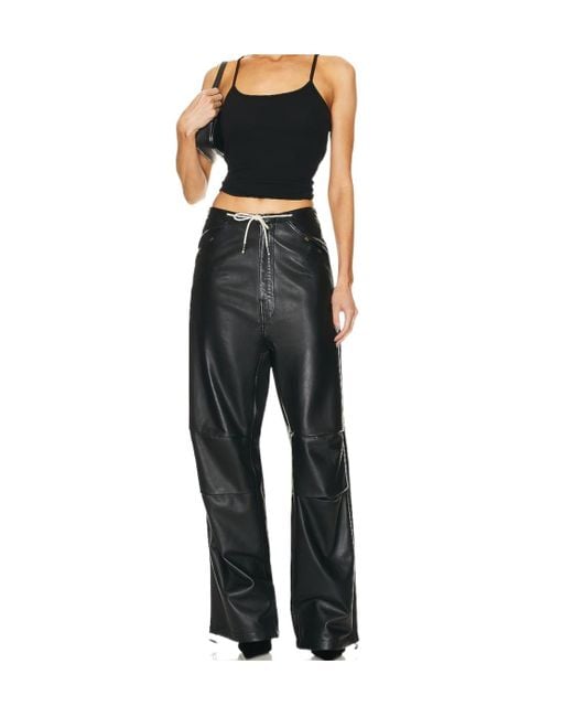 DARKPARK Black Daisy Plonge Nappa Leather Military Trousers