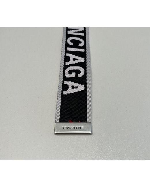 Balenciaga White D Ring Logo Detailed Belt for men