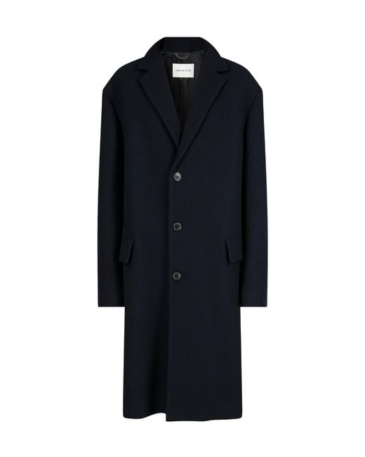 Dries Van Noten Blue Single-Breasted Long-Sleeved Coat for men