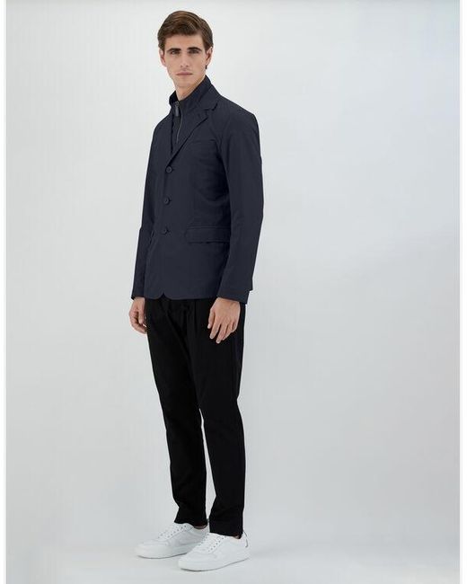 Herno Blue Buttoned Layered Jacket for men