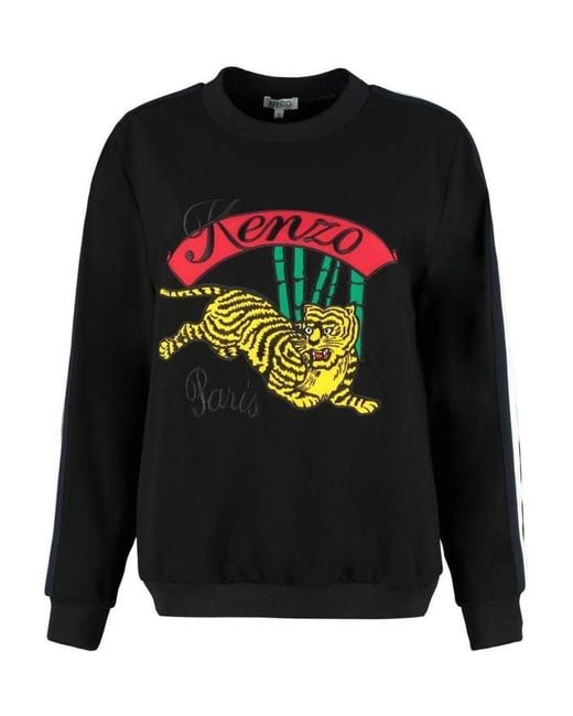 KENZO Black Tiger Embroidered Pullover