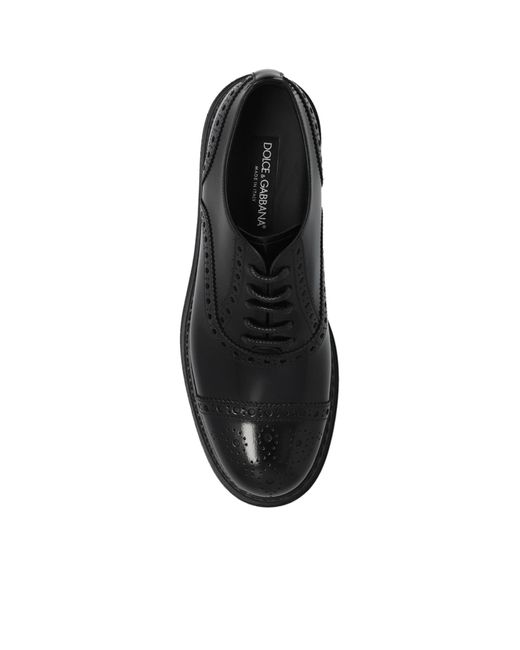 Dolce & Gabbana Black Lace-Up Platform Shoes