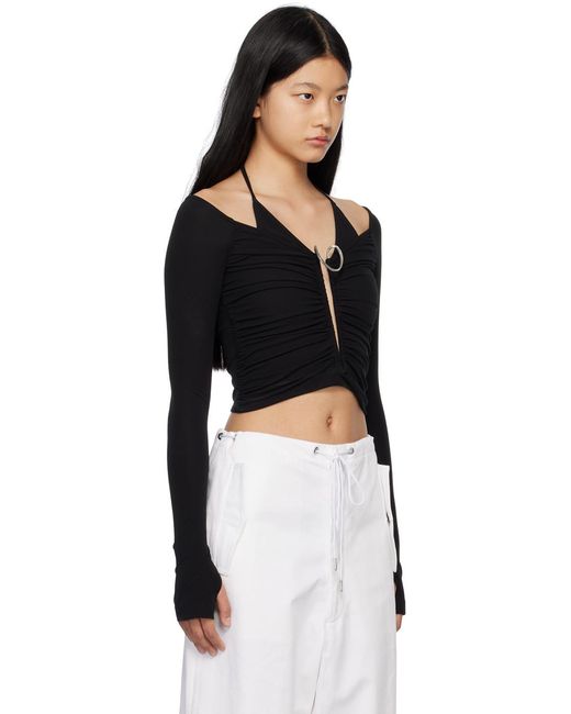 Dion Lee Black Mobius Layered Long-Sleeve Top